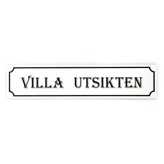 Hovedbilde Dørskilt med hvit bunn og vintage utseende  ...