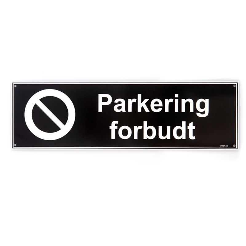 Privatrettslig skilt -Parkering forbudt 12x40 cm
