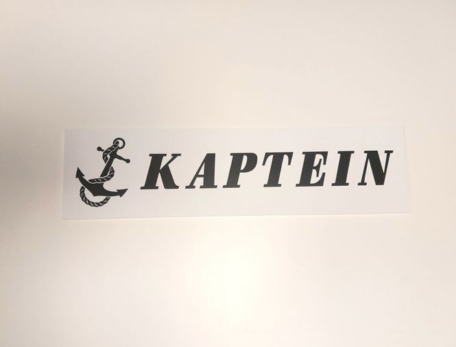 Hovedbilde Kaptein plastskilt 10x40 cm