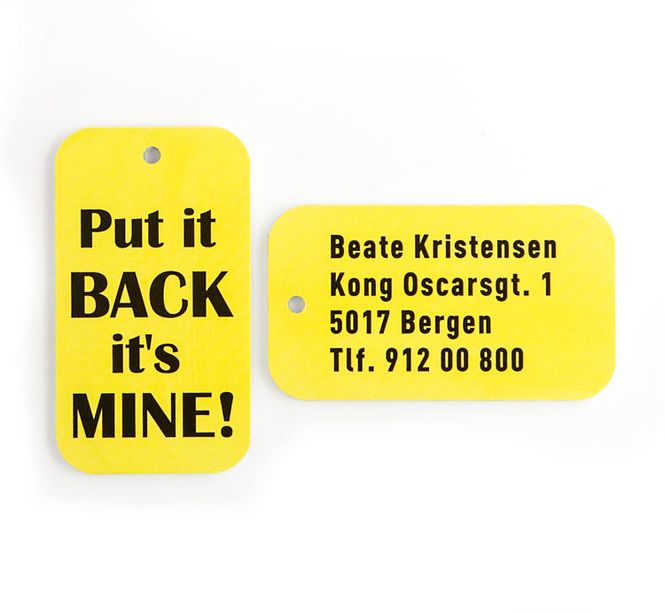 Hovedbilde Merkelapp til bagasje. 2 stk like skilt           ...