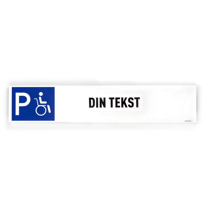 Parkeringsskilt din egen tekst -til stolpe 10x50 cm