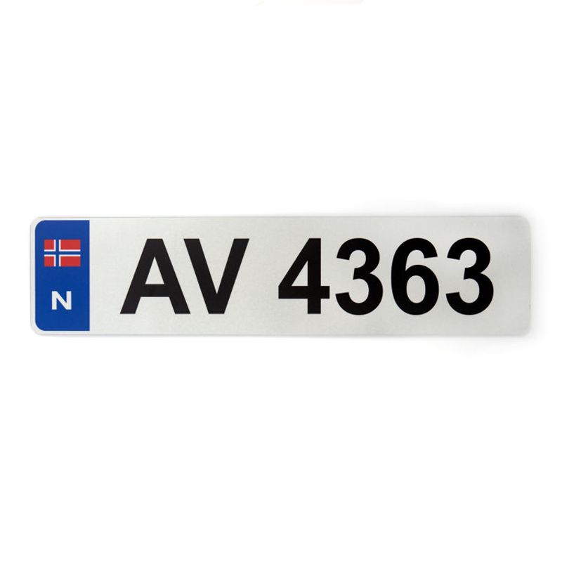 Ekstra bilskilt reflekterende alu tilhengerstr 11x47 cm