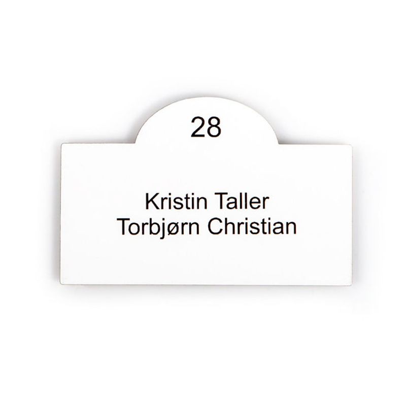 Postkasseskilt - plast    5x10 cm