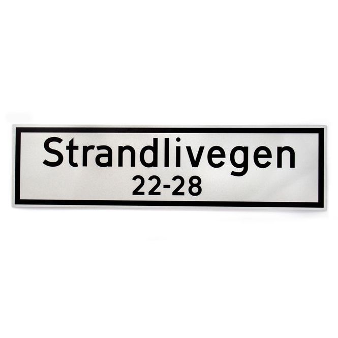 Hovedbilde Tilvisningsskilt med veinavn/husnummer ...