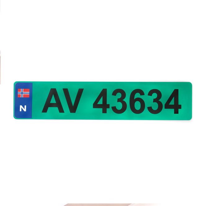 Hovedbilde Ekstra bilskilt grønn 11x52 cm
