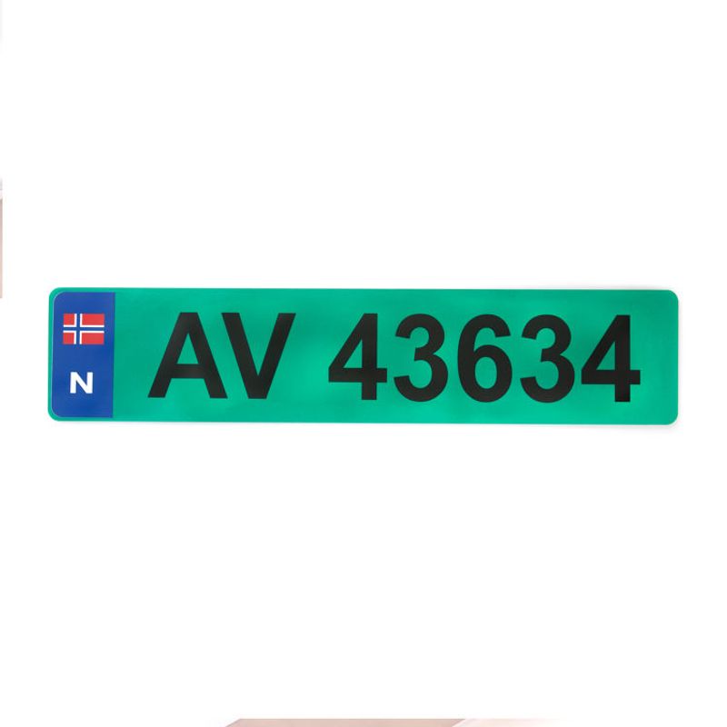 Ekstra bilskilt grønn 11x52 cm