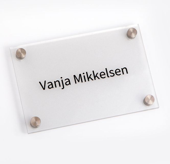 Hovedbilde Akrylskilt med frostet bakside & stål ...