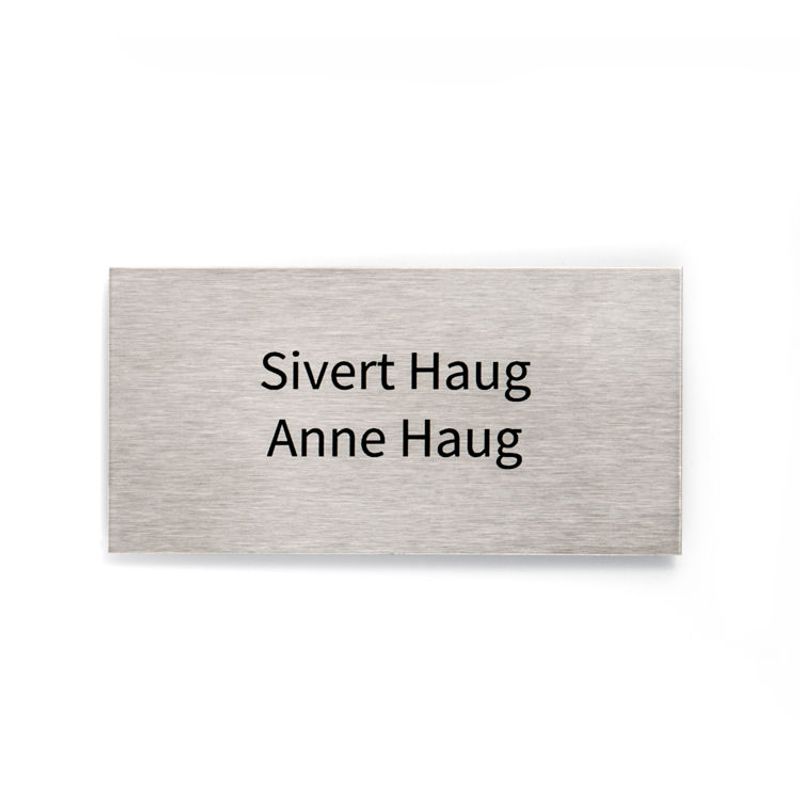 Postkasseskilt -stål      5x10 cm