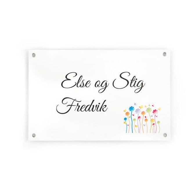 Hovedbilde Dørskilt med blomster   11x17