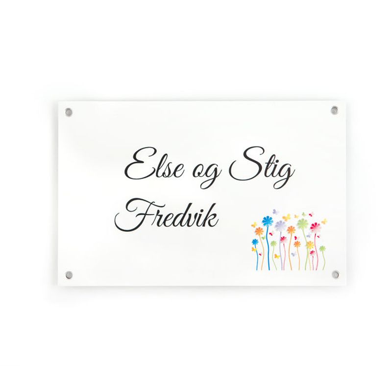 Dørskilt med blomster   11x17